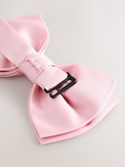 Pink Silk Bow Tie With Pocket Square - Image 4 of 4