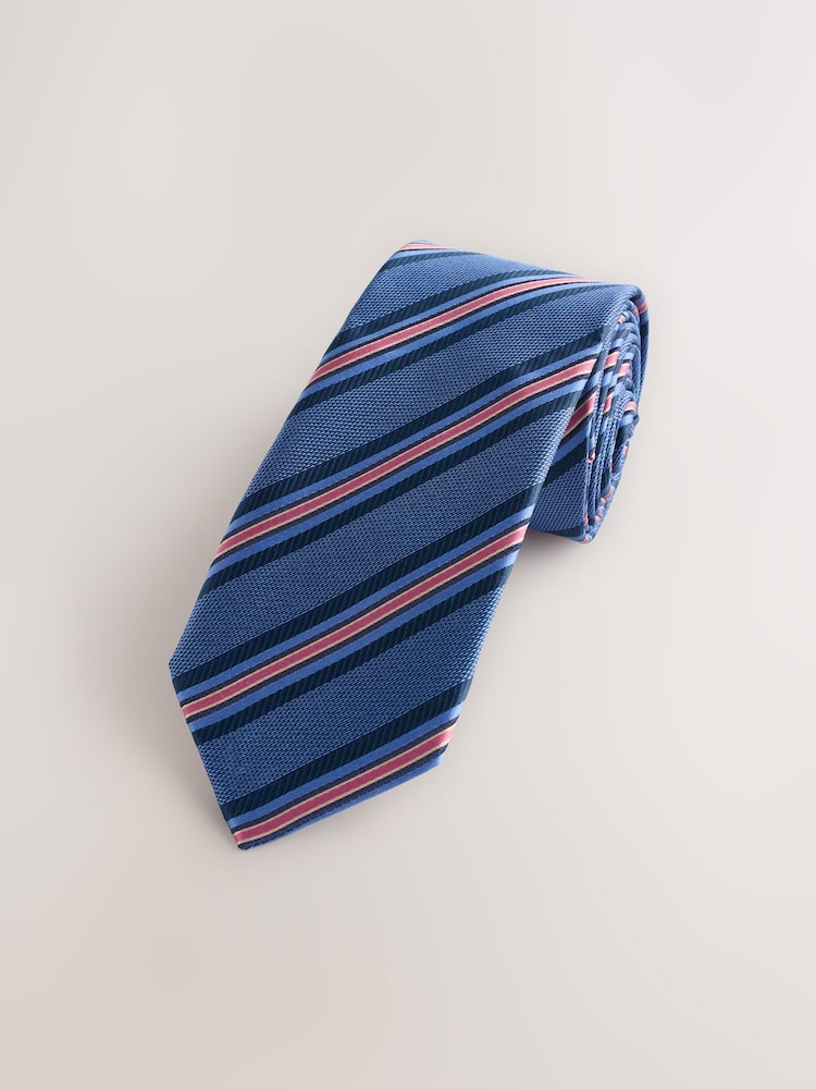 Navy Slim Pattern Tie - Image 1 of 3