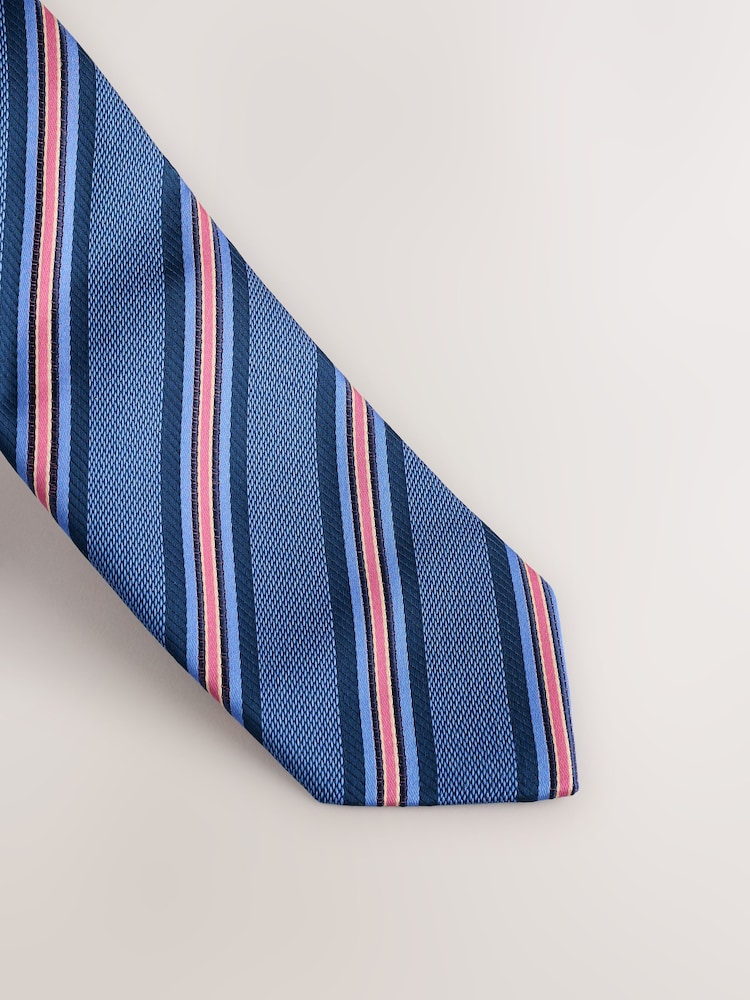Navy Slim Pattern Tie - Image 2 of 3