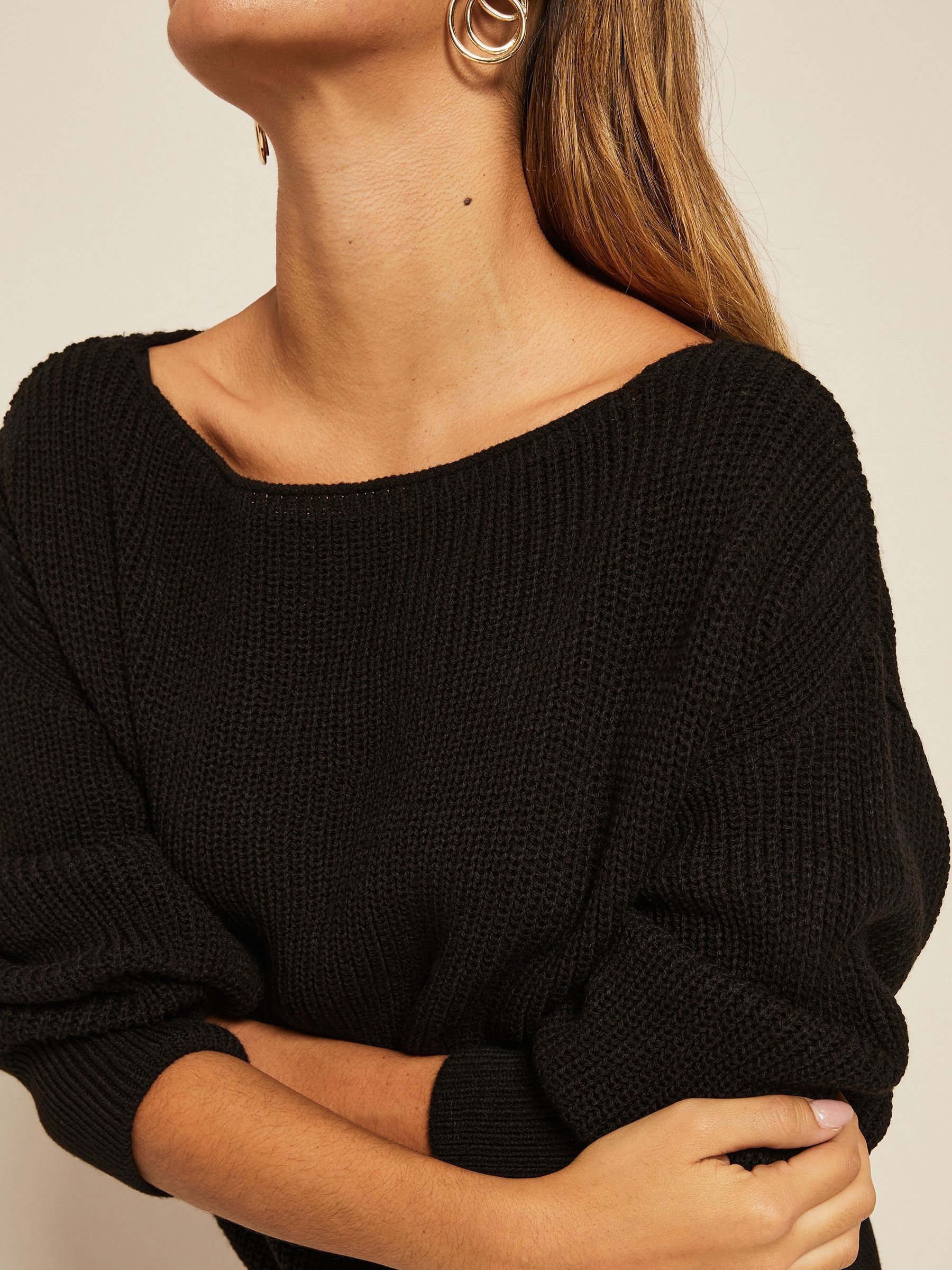 L'AGENCE - Defina V-Neck Sweater in Charcoal/Silver