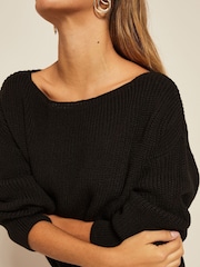 Friends Like These Black Off The Shoulder Jumper - Image 4 of 4