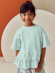 Mint Green Lace Frill Hem T-Shirt (3-16yrs) - Image 1 of 6