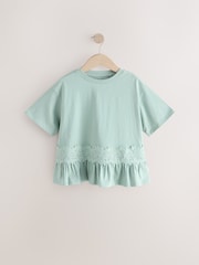 Mint Green Lace Frill Hem T-Shirt (3-16yrs) - Image 3 of 6