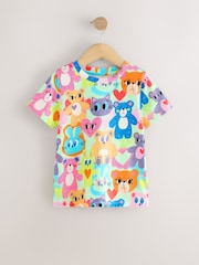 Multi Bright Animal Print Character T-Shirt (3-16yrs) - Image 1 of 4