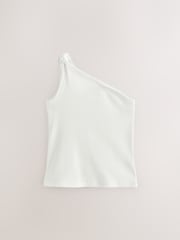 White Rib One Shoulder Vest (3-16yrs) - Image 1 of 4