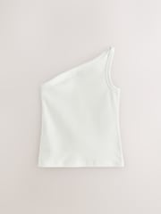 White Rib One Shoulder Vest (3-16yrs) - Image 2 of 4
