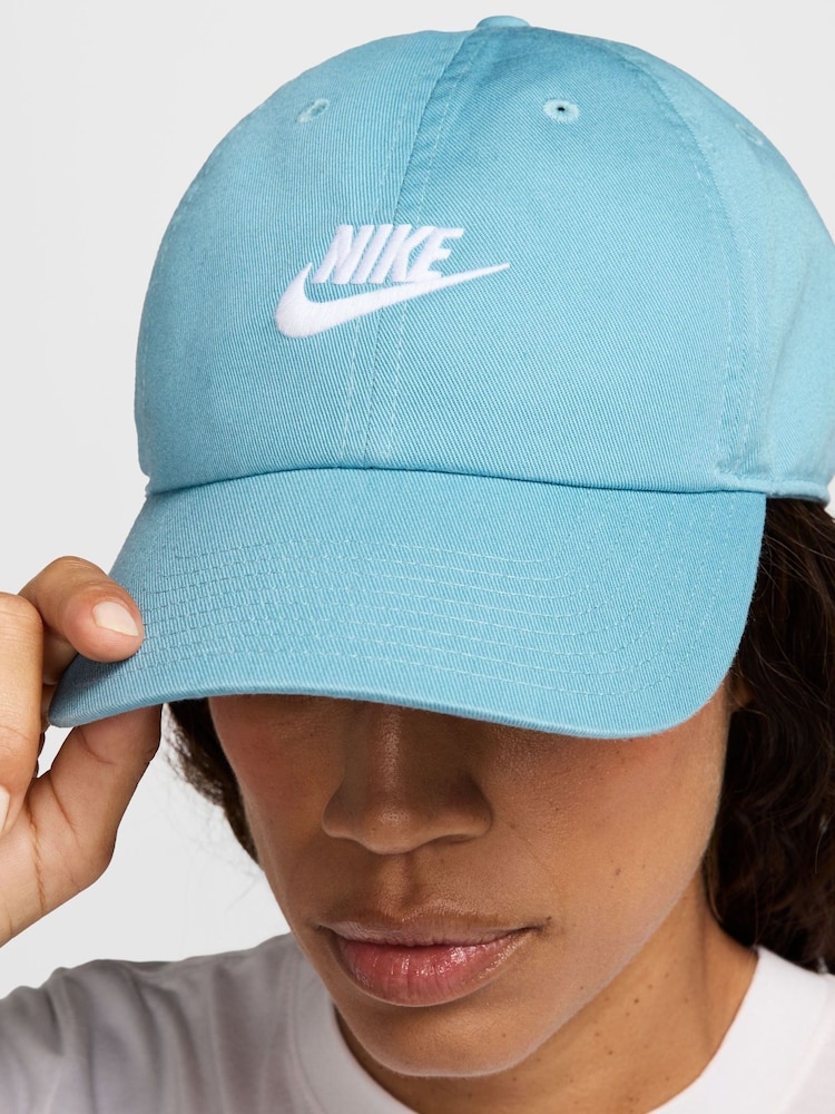 Nike Denim Turquoise Club Unstructured Futura Wash 100% Cotton Cap - Image 6 of 6 Nike Denim Turquoise Club Unstructured Futura Wash 100% Cotton Cap - Image 6 of 6