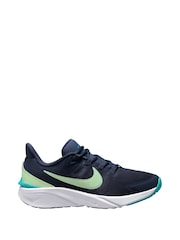 Nike Navy Blue Volt Youth Star Runner 4 Trainers - Image 1 of 4