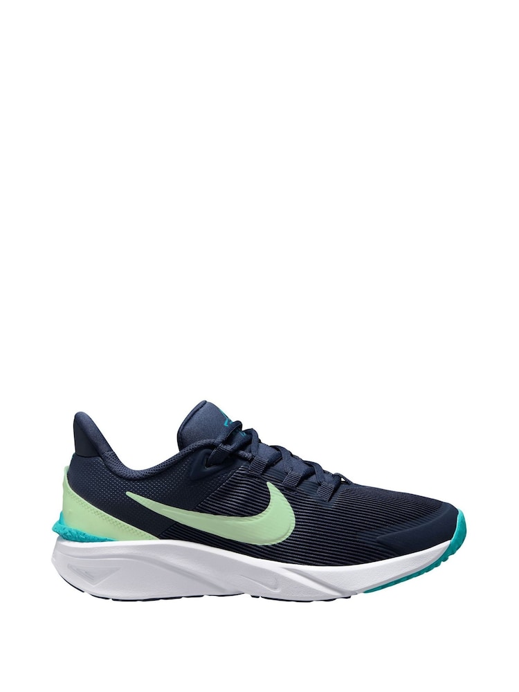 Nike Navy Blue Volt Youth Star Runner 4 Trainers - Image 1 of 4