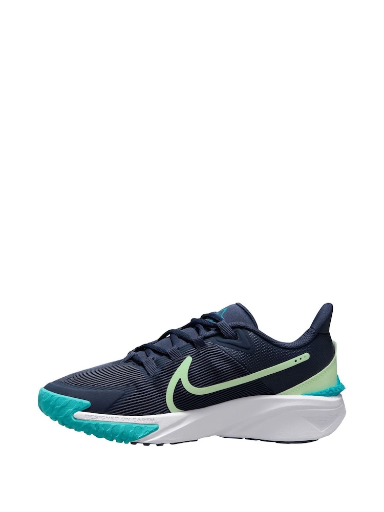 Nike Navy Blue Volt Youth Star Runner 4 Trainers - Image 2 of 4