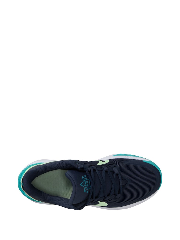 Nike Navy Blue Volt Youth Star Runner 4 Trainers - Image 3 of 4