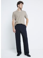 Бежевий - River Island Diamond Stitch 100% Cotton Open комір джемпера - Image 2 of 6