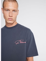 River Island Blue Santos Cowboy 100% Cotton T-Shirt - Image 3 of 4