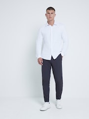 River Island White 100% Cotton Muscle Fit Jersey Shirt - Image 1 of 6