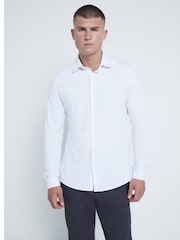 River Island White 100% Cotton Muscle Fit Jersey Shirt - Image 2 of 6