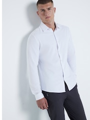 River Island White 100% Cotton Muscle Fit Jersey Shirt - Image 3 of 6