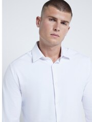 River Island White 100% Cotton Muscle Fit Jersey Shirt - Image 4 of 6