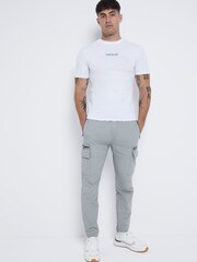 River Island White Muscle Fit Brand Carrier 100% Cotton T-Shirt - Image 2 of 4
