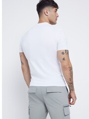 River Island White Muscle Fit Brand Carrier 100% Cotton T-Shirt - Image 3 of 4
