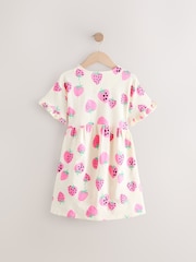 Pink Strawberry Short Sleeve Jersey Summer Dress (3-16yrs) - Image 6 of 8