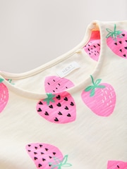 Pink Strawberry Short Sleeve Jersey Summer Dress (3-16yrs) - Image 7 of 8