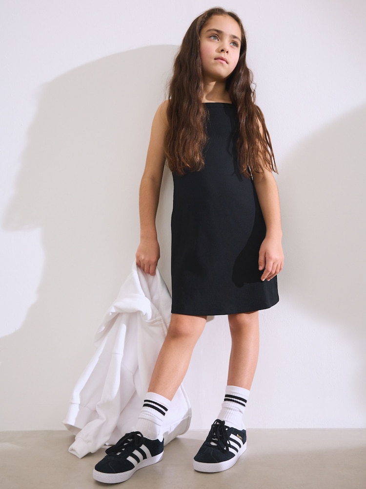Negro - Rib Racer Summer Dress (3-16yrs) - Imagen 1 de 7