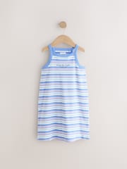 Blue/Pink Stripe Rib Racer Summer Dress (3-16yrs) - Image 5 of 8