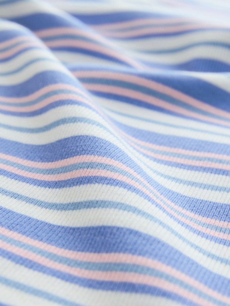 Blue/Pink Stripe Rib Racer Summer Dress (3-16yrs) - Image 8 of 8