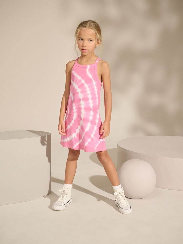 Teñido anudado rosa - Rib Racer Summer Dress (3-16yrs) - Imagen 2 de 4