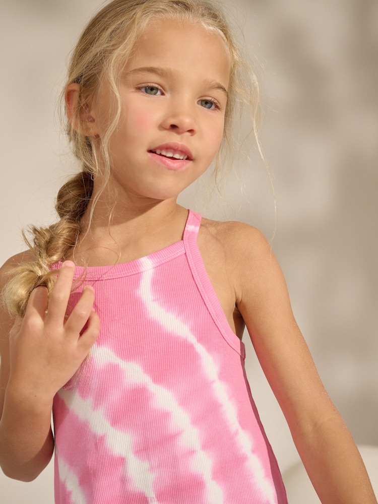 Teñido anudado rosa - Rib Racer Summer Dress (3-16yrs) - Imagen 4 de 4
