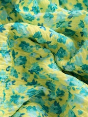 Lime Green Ditsy Strappy Crinkle Summer Dress (3-16yrs) - Image 6 of 7