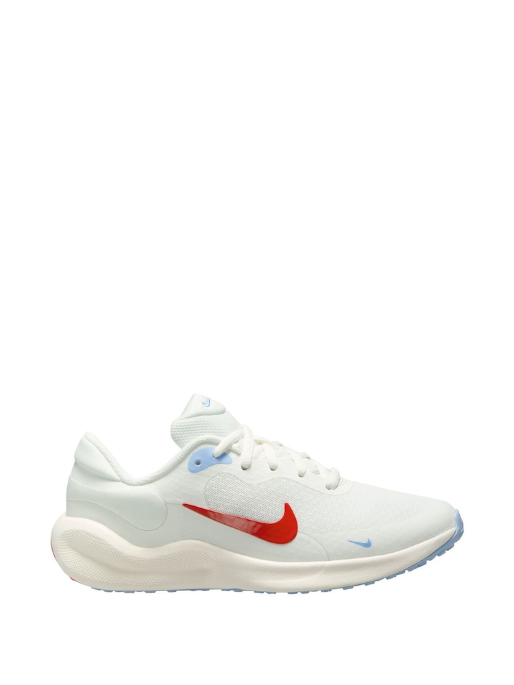 Nike White Picante Red Youth Revolution 7 Trainers - Image 1 of 4
