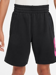 Nike Black Yellow Club Fleece French Terry Shorts - Image 1 of 4