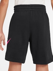 Nike Black Yellow Club Fleece French Terry Shorts - Image 2 of 4