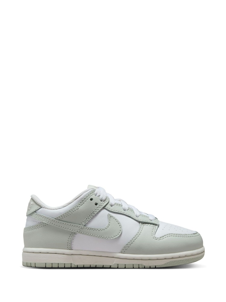 Nike White/Silver Grey Junior Dunk Low Shoes - Image 1 of 8 Nike White/Silver Grey Junior Dunk Low Shoes - Image 1 of 8