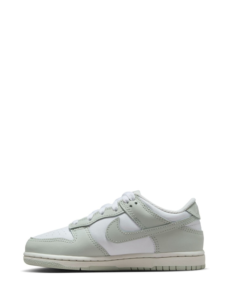 Nike White/Silver Grey Junior Dunk Low Shoes - Image 2 of 8 Nike White/Silver Grey Junior Dunk Low Shoes - Image 2 of 8