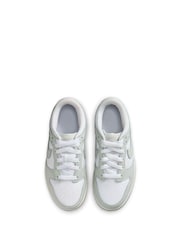 Nike White/Silver Grey Junior Dunk Low Shoes - Image 4 of 8