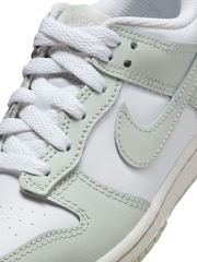 Nike White/Silver Grey Junior Dunk Low Shoes - Image 7 of 8