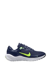 Nike Navy Blue Volt Youth Revolution 7 Trainers - Image 1 of 4