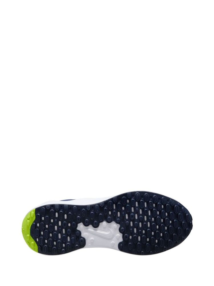 Nike Navy Blue Volt Youth Revolution 7 Trainers - Image 4 of 4