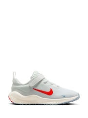 Nike White Picante Red Junior Revolution 7 Trainers - Image 1 of 10