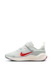 Nike White Picante Red Junior Revolution 7 Trainers - Image 4 of 10