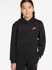 черный с принтом Doll - Худи из флиса Nike Club - Изображение 1 из 3