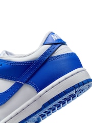 Nike White/Hyper Royal Blue Junior Dunk Low Shoes - Image 10 of 10