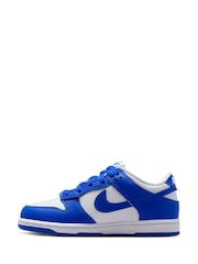 Nike White/Hyper Royal Blue Junior Dunk Low Shoes - Image 2 of 10