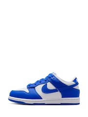 Nike White/Hyper Royal Blue Junior Dunk Low Shoes - Image 4 of 10