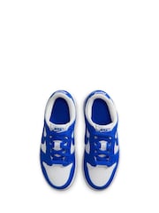 Nike White/Hyper Royal Blue Junior Dunk Low Shoes - Image 7 of 10