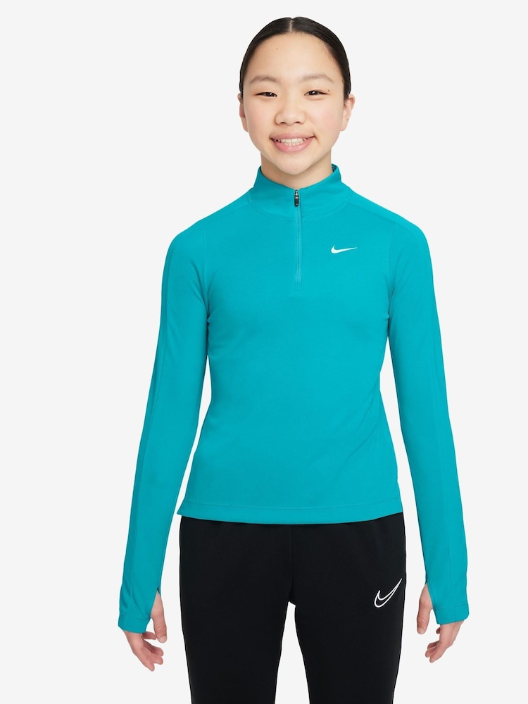 Nike Cactus Blue Dri-FIT Long Sleeve Half Zip Top - Image 1 of 3