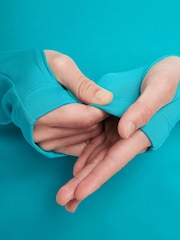 Nike Cactus Blue Dri-FIT Long Sleeve Half Zip Top - Image 3 of 3