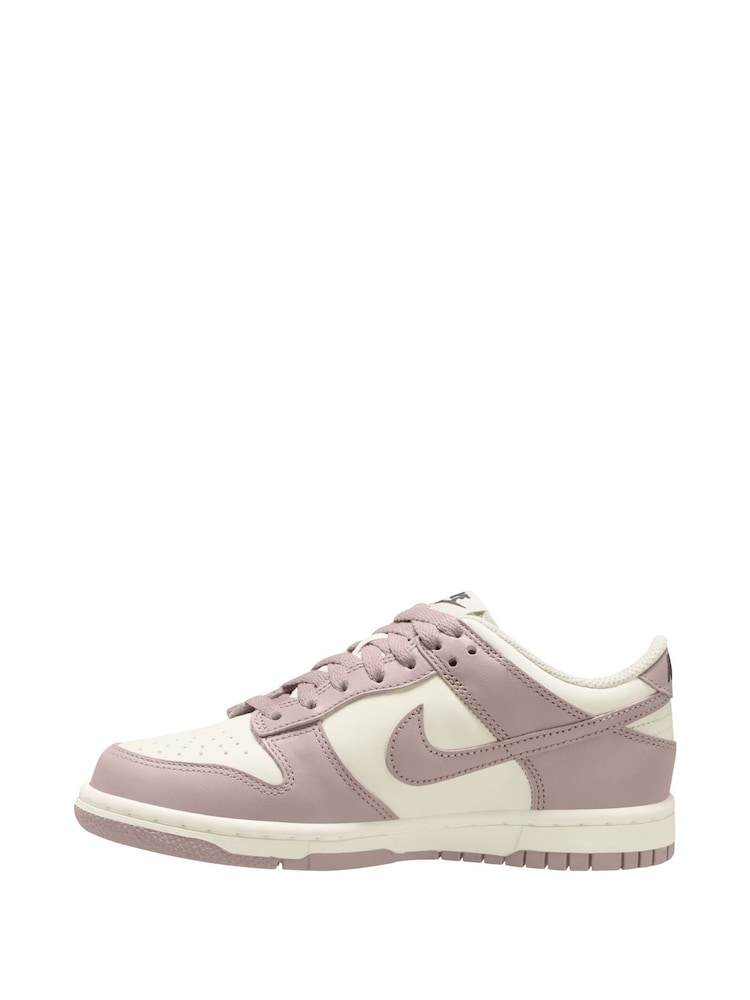 Nike White Stone Pink Youth Dunk Low Trainers - Image 2 of 4